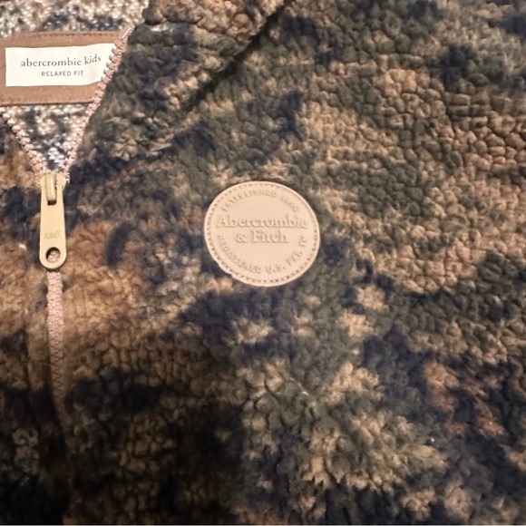 Abercrombie & Fitch Kids Unisex 1/4 Zip Pullover Fleece Lined Hoodie Sz 11/12. - Picture 9 of 9